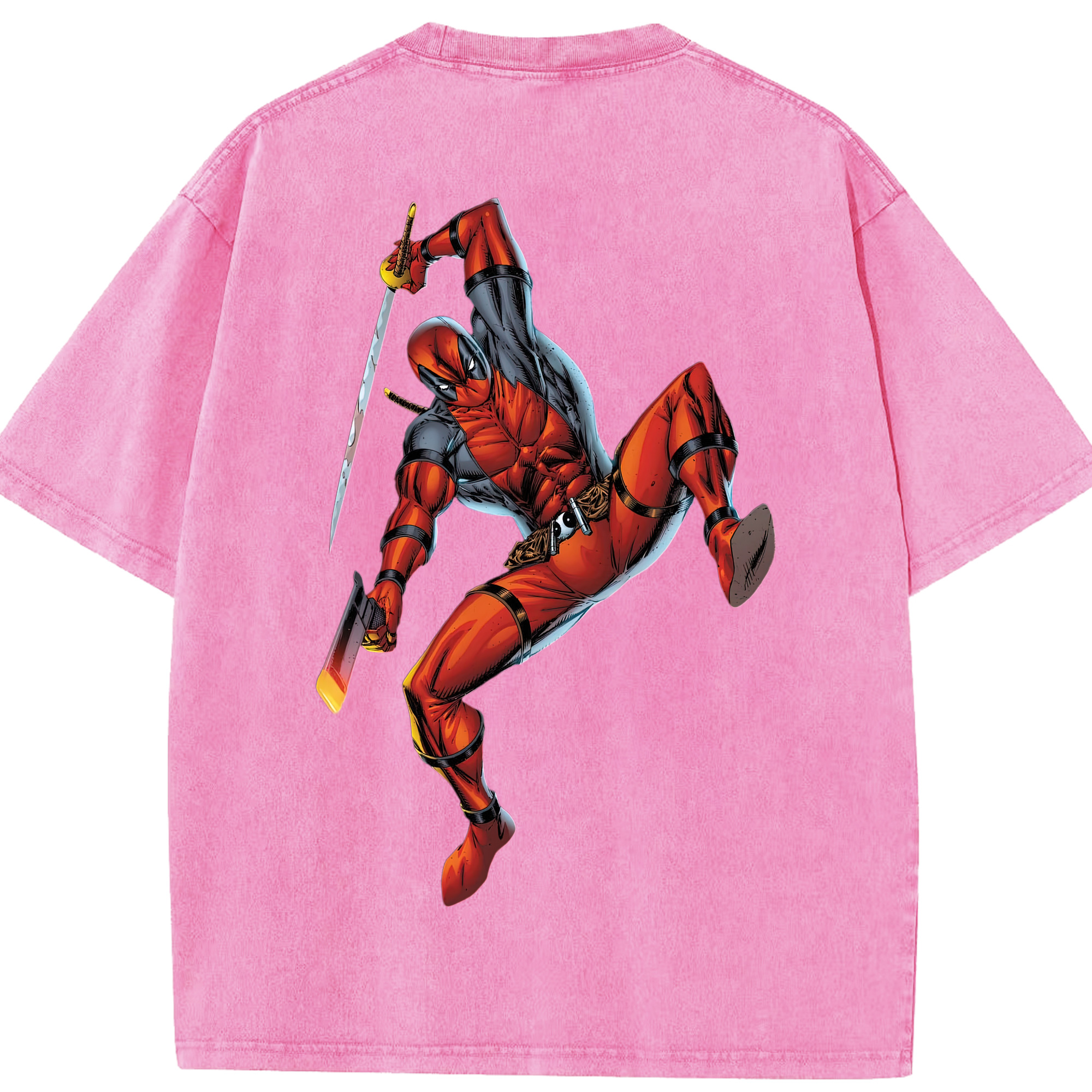 （画像用） Deadpool デッドプール 綿100% ヴィンテージ風 半袖Tシャツ（背面プリント）